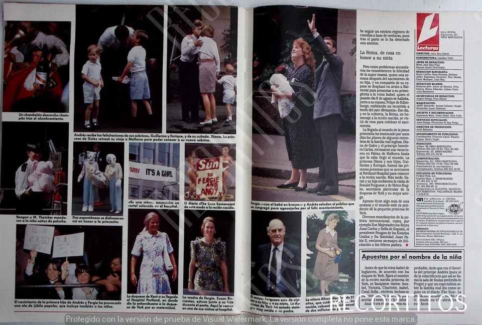 RECORTES L 1898 SARAH FERGUSON DAMA DI DIANA DE GALES ANDREW ELIZABETH... Foto 3 de 3