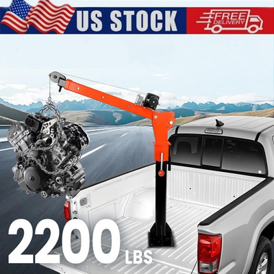 #ad 2200 LBS Truck Mounted Crane Heavy Duty Truck Crane with 5000LBS Electric Winch $610.90