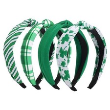 St.Patrick's Day Headbands Irish Green Striped Plaid Headband Lucky Leaf C-01