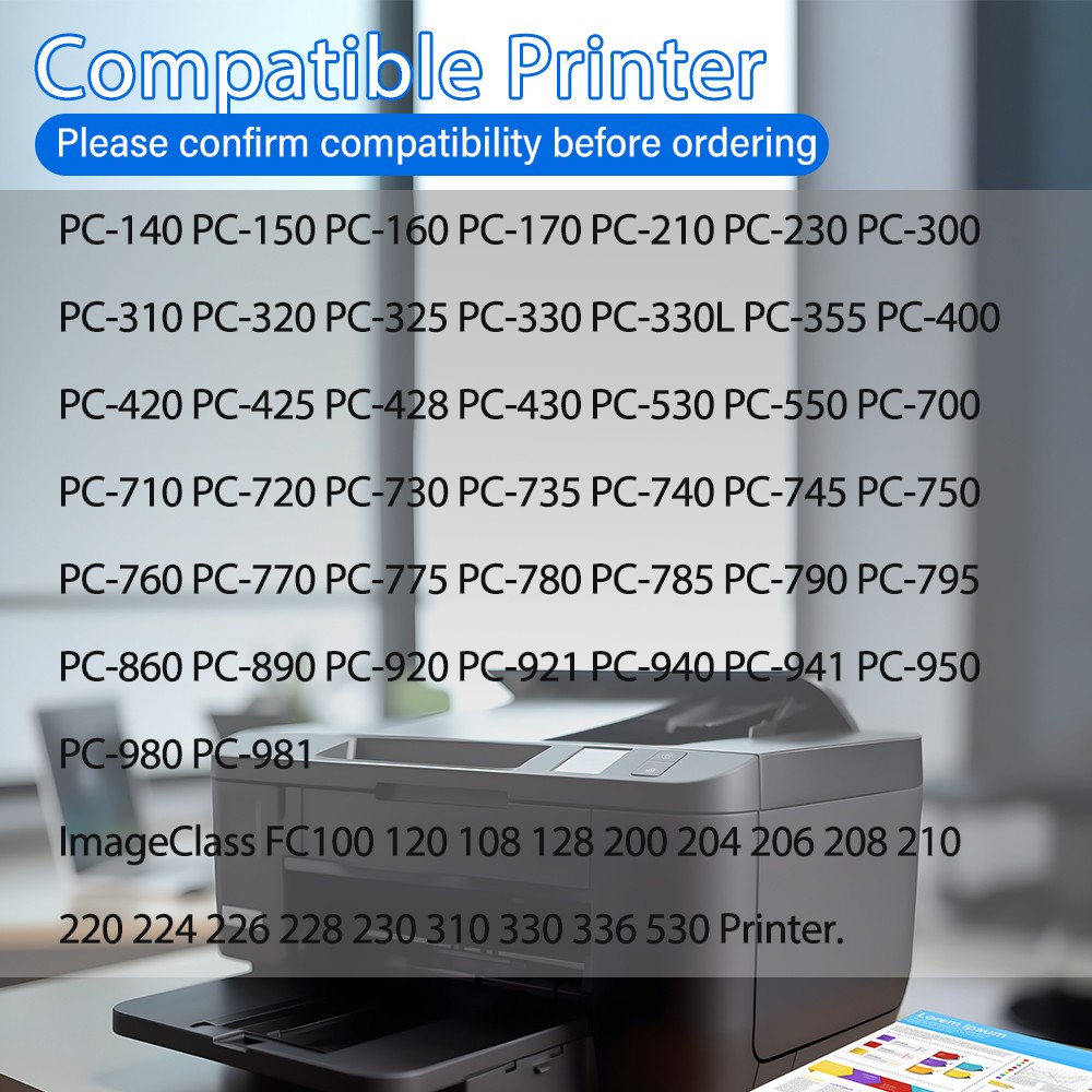 E-40 Compatible Toner Cartridge Replacement For Canon High Yield Compatible PC775 PC785 PC790 PC795 PC920 PC921 PC940 Printers, Meet Printing Needs (4 Pack Black - Foto 12