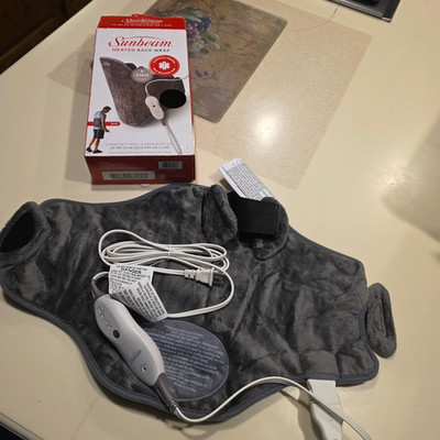 Sunbeam Heated Back Wrap Clinically Proven Heat Relieves Pain, 4 Heat Settings 