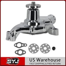 Chrome Short Water Pump Assembly For Chevy 283-350 V8 1955-1985 Aluminum Chrome Short Water Pump Assembly For Chevy 283-350 V8 1955-1985 Aluminum