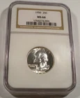 1956 NGC MS66 WASHINGTON QUARTER WHITE SILVER 25c MS 66