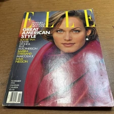 Vintage Elle Magazine November 1992 - Amber Valetta Cover - Whitney Houston