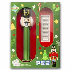 2025 PEZ® Gift Set w/Nutcracker Dispenser & 6x5 gr Silver Wafers