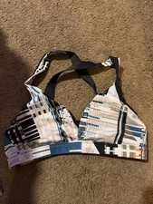 Victoria's Secret Victoria Sport Sports Bra Size S Cross Strap Geometric Print