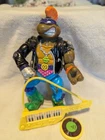 Vintage TMNT Rock N Roll Punker Don 1991 Action Figure w/ two accessories