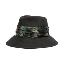 Feathered Wool Hat Adult Unisex Fisherman Hat Costume Accessory for Formal Event