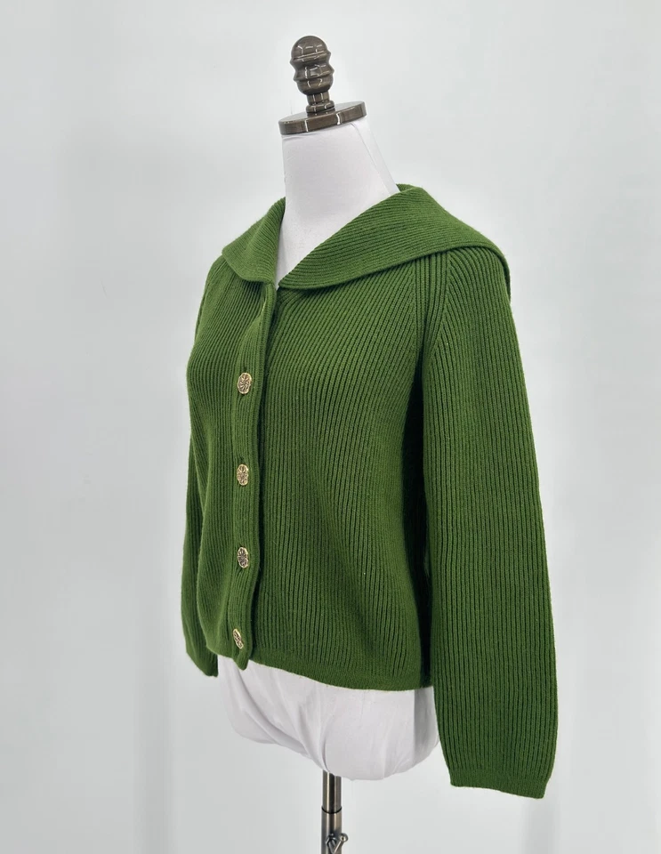 Macy's винтажный зеленый акриловый шаль воротник кардиган свитер размер США S сделано в Японии - Изображение 2 из 4