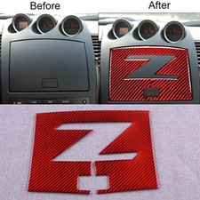 Red Carbon Fiber Console Navigation Panel Trim Decor Fit for Nissan 350Z 03-09