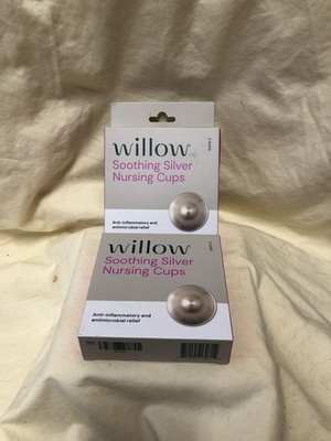 2 Pair WILLOW Soothing Silver Nursing Cups NIB 