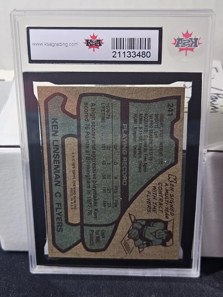 79-80 Topps Ken Linseman Rookie 🚨🚨🚨 KSA 9.5 Near Gem Mint - Image 2 of 2