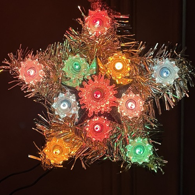 #ad Vtg Trim A Home Star Tree Topper Kmart Electric Light Silver Reflector Small 6quot; $19.99