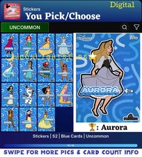 VIDEOGAME Topps Disney Collect 26 - STICKERS Series 2 Blue - YOU PICK/CHOOSE