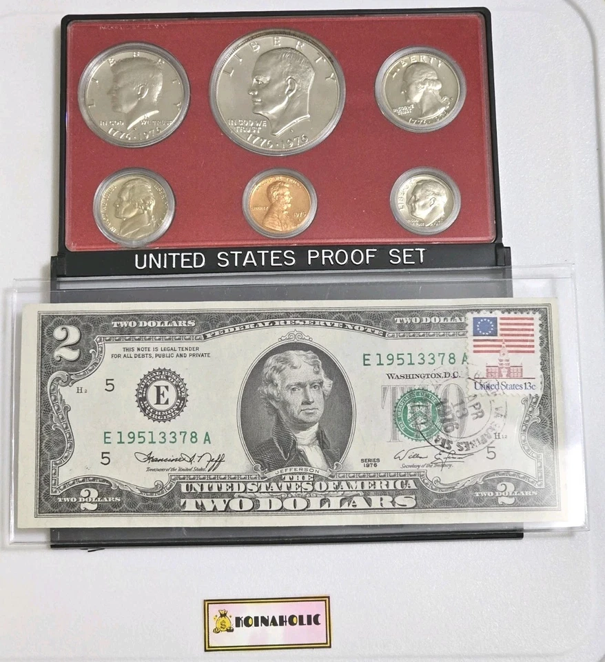 1975 S Bicentennial Eisenhower Kennedy Washington Clad Proof Coin Set Fast 🚢  - Image 4 of 4