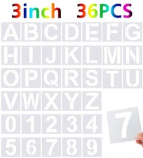 3inch Letter Stencils - 36pcs Reusable  Flexible Letter  Number Stencils