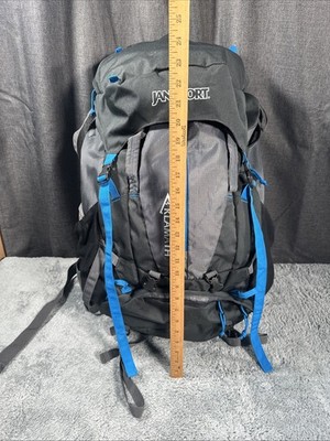 jansport 75l backpack Jansport Backpacking Backpack Klamath 75L Tall Hiking Camping Grey Blue