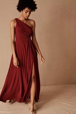 Anthropologie BHLDN Maxi Dress Brixen One-Shoulder - NWT Womens Size 2 Bordeaux