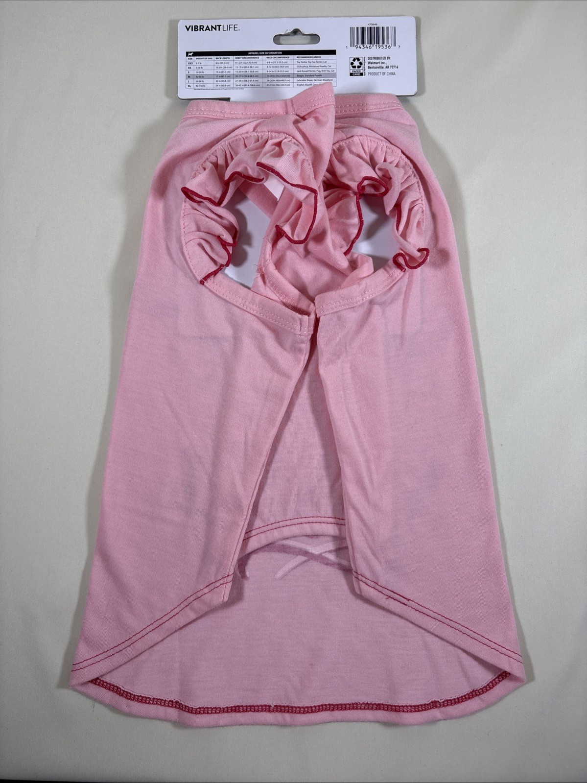 New! VibrantLife Pet Apparel Pink Sweet & Sassy Shirt W/ Ruffles Dog 20-50 lb M