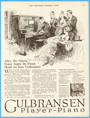 1919 Gulbransen Dickinson Player Piano After Opera Party Baby at the Pedals Ad
