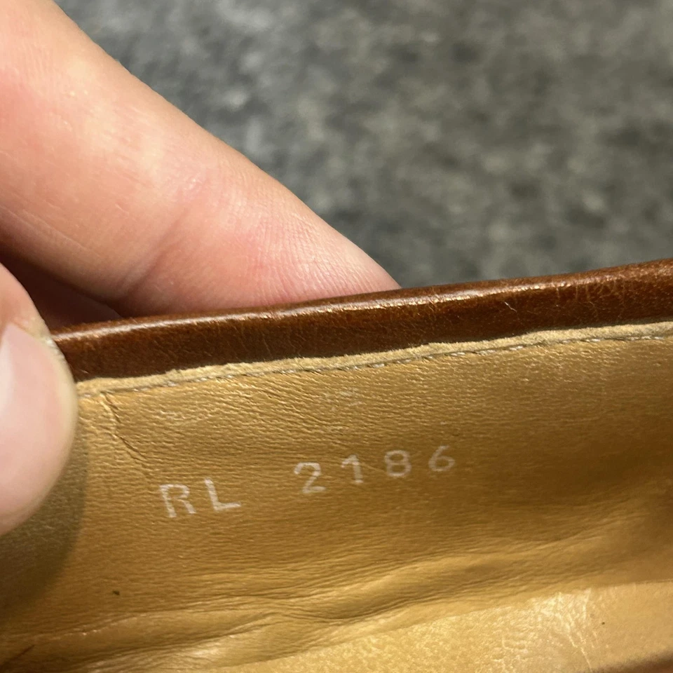 Zapatos planos vintage Ralph Lauren para mujer talla 8 cuero marrón Huarache Italia Foto 3 de 4