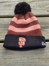 San Francisco Giants New Era Logo Pom Beanie Hat Cap MLB EUC