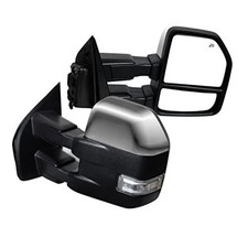 New Pair Tow mirror Compatible with 2015-2020 Ford F150 Pickup Truck Chrome