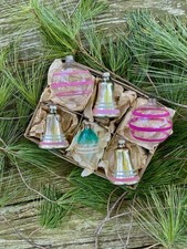 VTG MADE IN US OF A War Era Lot Unsilvered Stripes Bells Teardrops Corning
