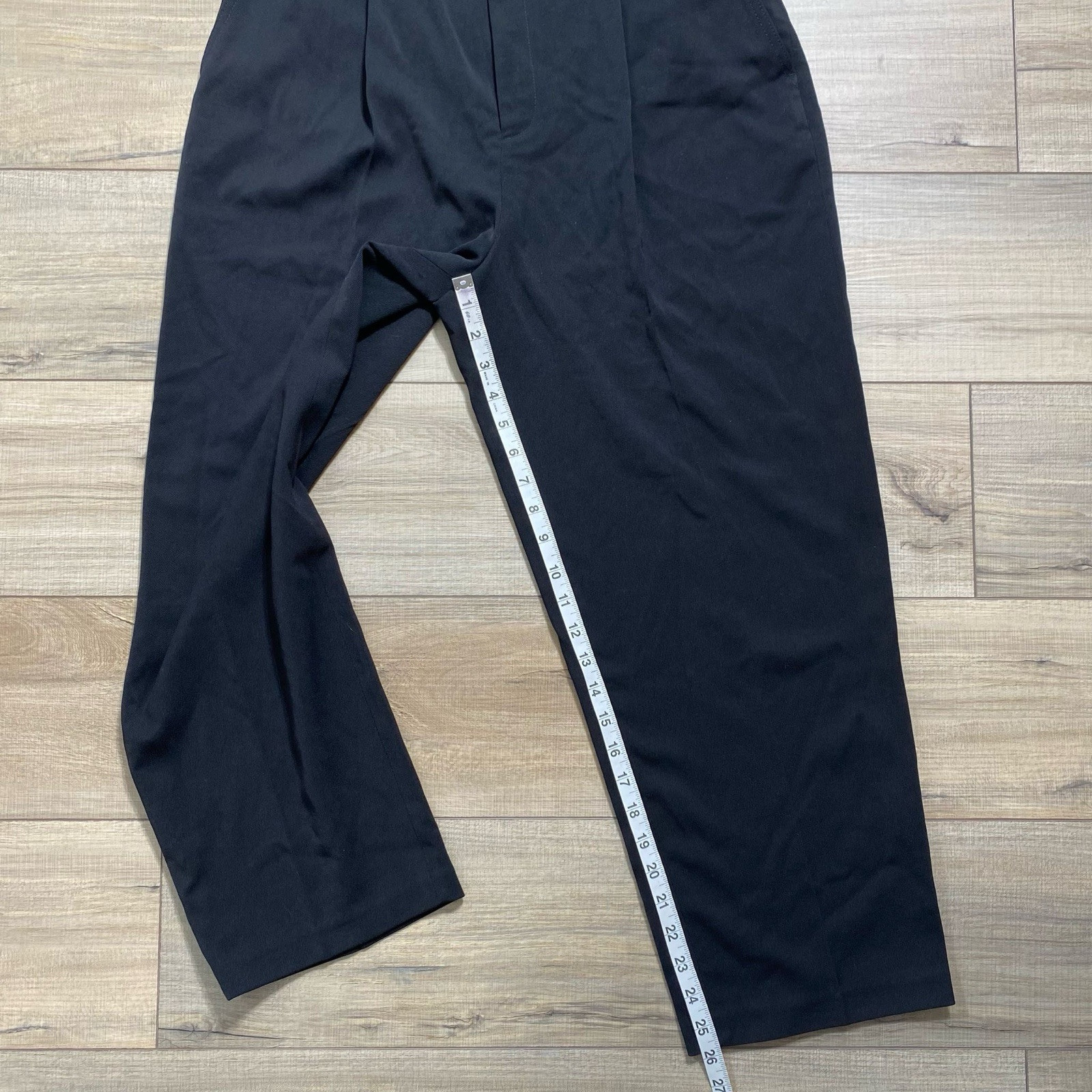 Club Monaco Women's Self Buckle Wool Blend Pants Size 12 Black