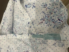 D. Porthault France New King Flat Sheet 100% Cotton Voile Print 100”x124” Rare