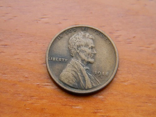 ⭐ 1918 S Lincoln Wheat Cent Penny  Very Fine