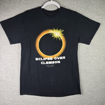 2017 Eclipse Over Clemson T Shirt Mens Medium Black Solar Eclipse Sun Moon