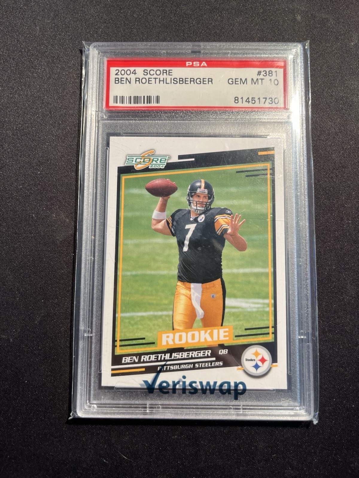 2004 Score - Rookie Ben Roethlisberger #381 (RC) PSA 10
