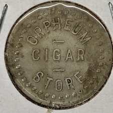 Colorado, Denver Orpheum Cigar Store 5¢ White Brass Token 70057 EF