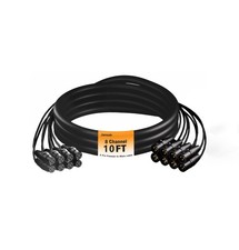 8 Channel XLR Cables 10 Feet Male to Female Snake Cable with Digital Label an...