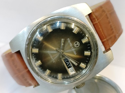 FAVRE-LEUBA 25J DUOMATIC DUAL TONE BROWN DIAL 75043 SWISS MEN'S WORKING - Picture 7 of 20