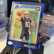 2024 Panini Donruss Optic - Rated Rookie Drake Maye #229 Blue Hyper Prizm (RC)