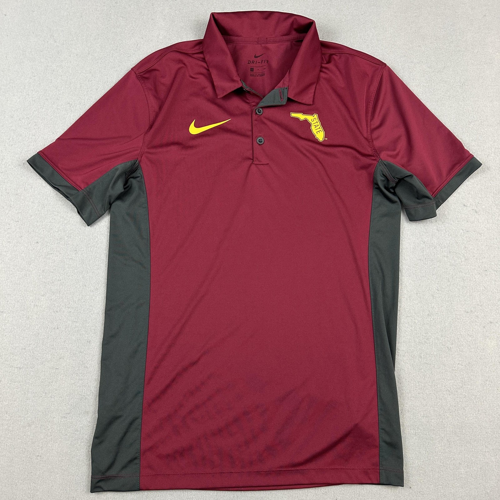 Florida State Seminoles Polo Shirt Men Small Red NCAA Football Nike Dri-FIT S