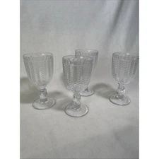 Godinger Carson Modern Vintage Wine Goblets Chevron Design 10 oz., Set of Four