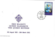 Isle of Man Comm/FDC - HM Queen Elizabeth The Queen Mother - 2002 (IOM256)