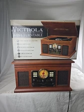 6 IN 1 - Innovative Technology VTA-200B Wooden Music Center Turntable CD Player