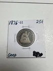 1876 cc seated liberty quarter- G/GOOD