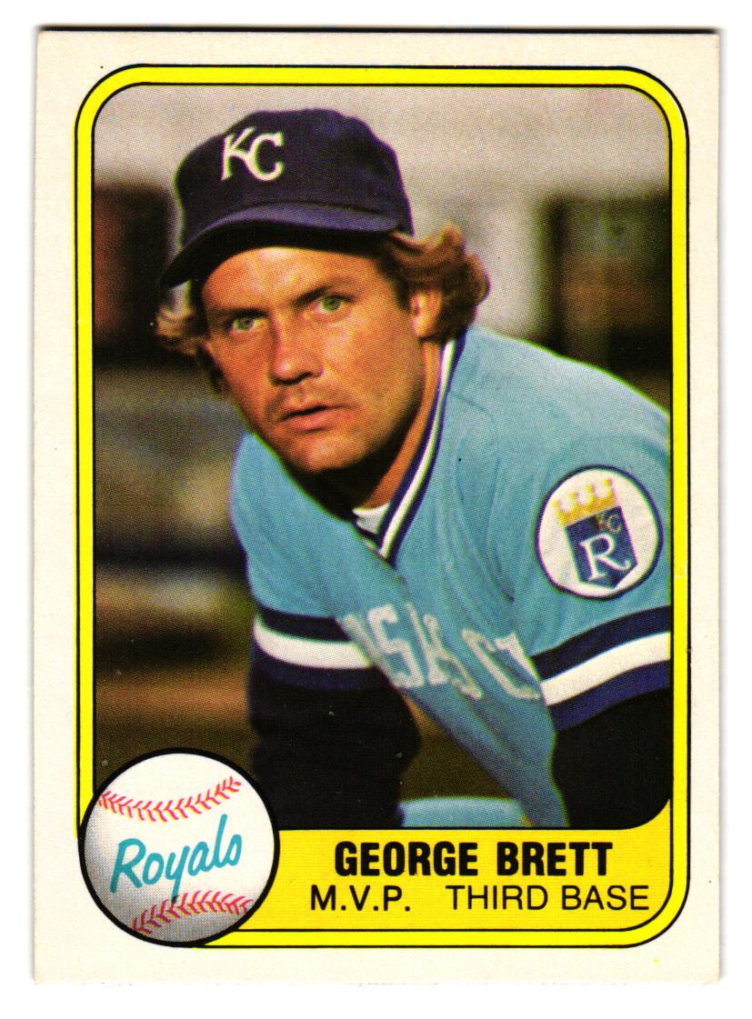 1981 Fleer - George Brett #28 "390 Average" on Front