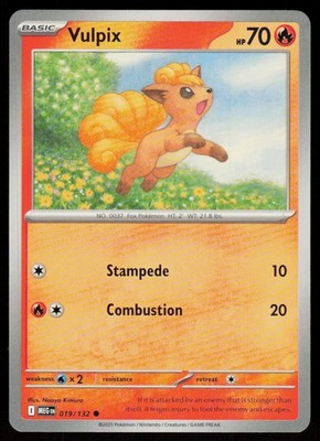 Vulpix 019/132 Common Mega Evolution Pokemon Near Mint