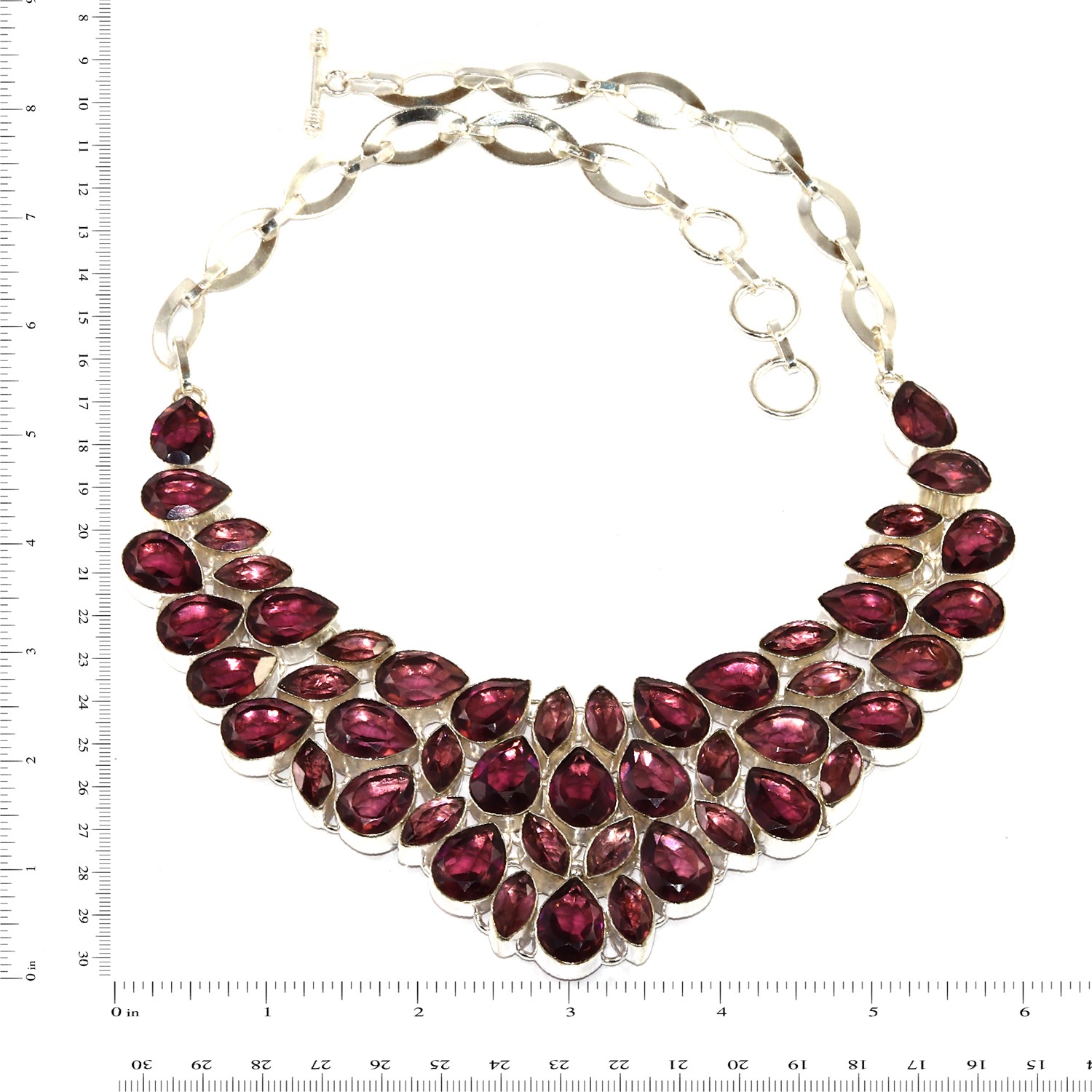 Amethyst Quartz Gemstone Friendship Plated Necklace 16-18 Inches