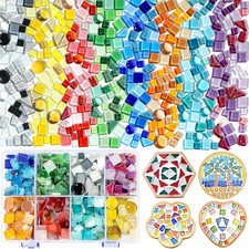 1015G 8 Color Mosaic Tiles, Mosaic Tiles for Crafts with Divided Storage Box, Mi