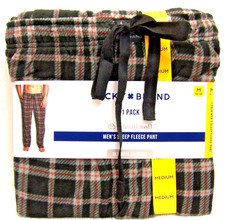 NWT Lucky Brand Cloud Soft Men's Sleep Fleece Pant Plaid Brown Size M 32-34