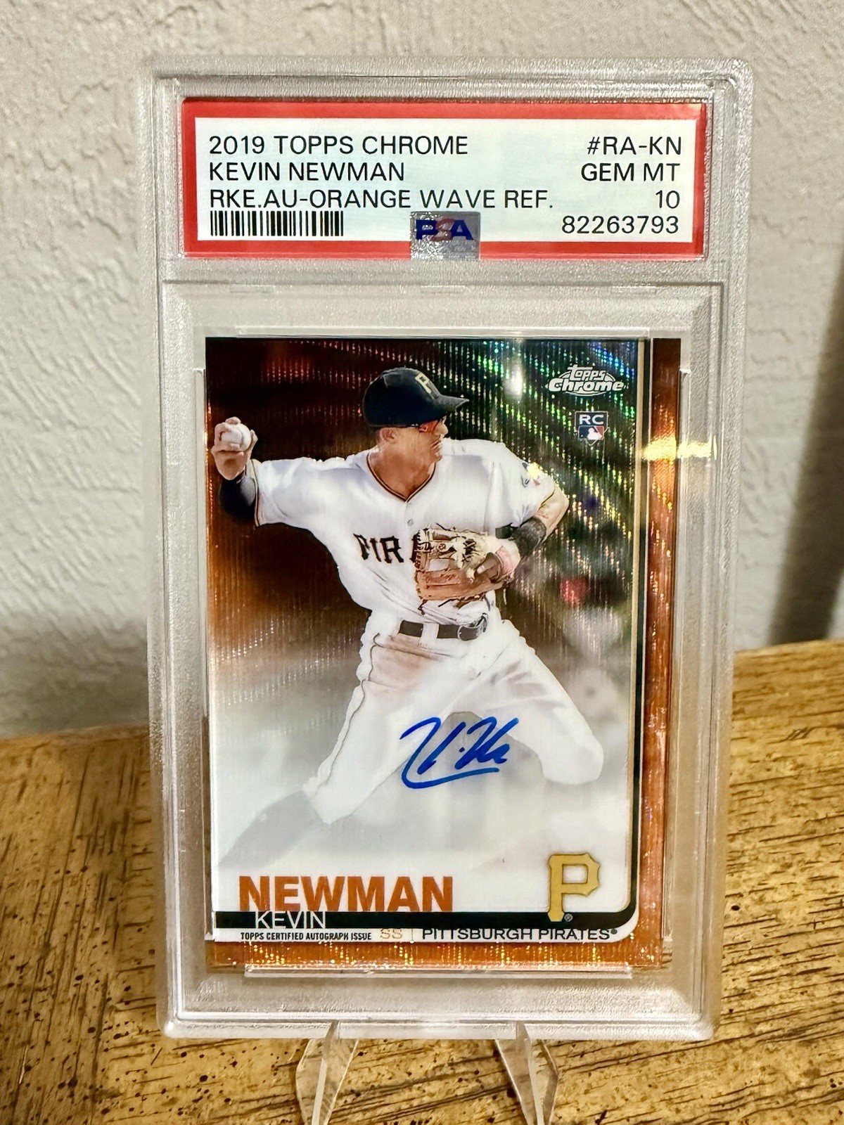 2019 Topps Chrome - PSA10! Rookie Auto Kevin Newman #RA-KN Orange Wave Ref /25