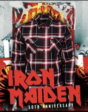 Dixxon Flannel Co "Iron Maiden 50th Anniversary" Shirt Men's Size: XL Brand New