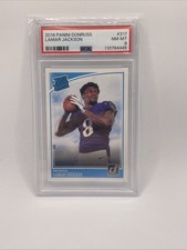 LAMAR JACKSON 2018 PANINI DONRUSS OPTIC ROOKIE RC #167 PSA 8 NM-MINT RAVENS MVP!